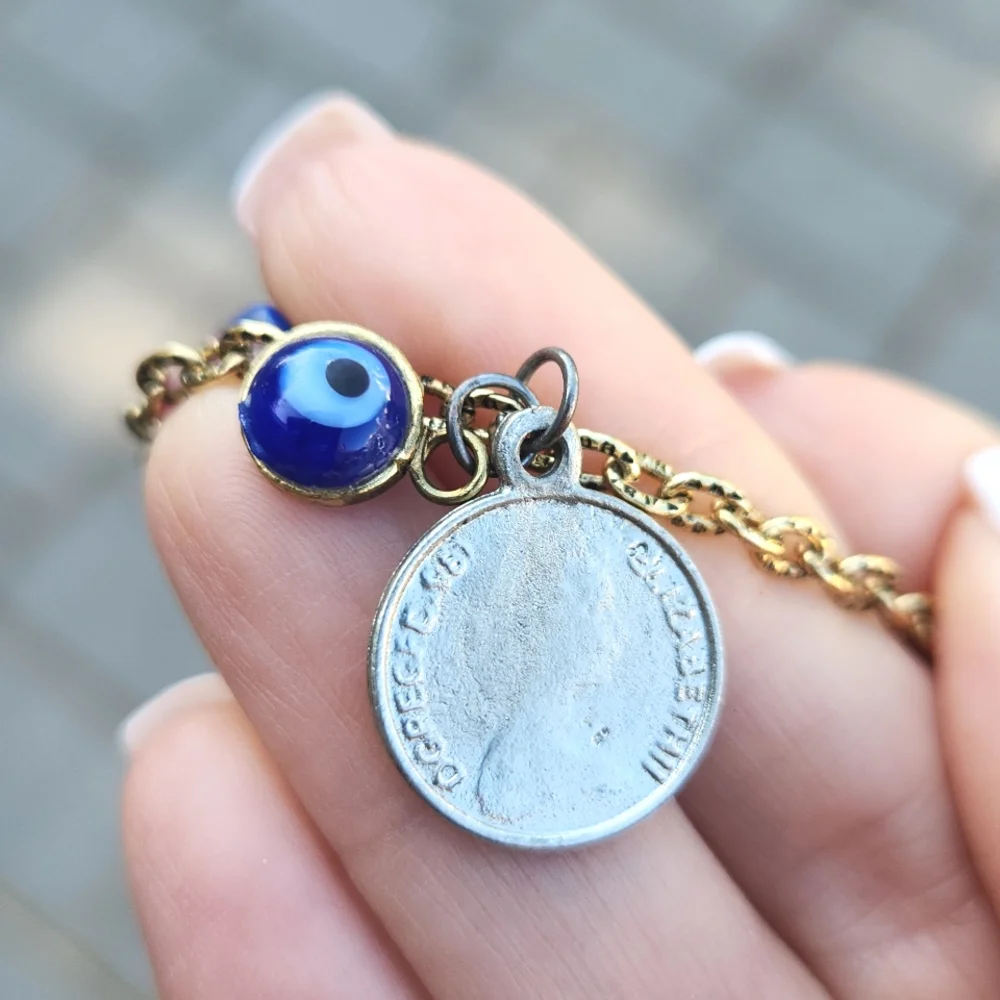 Anthropologie Blue Agate Quartz Druzy Amulet Charm Necklace RARE - Picture 10 of 12